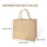 Sac en Jute Personnalisé avec Dessin Femme Fleur de Naissance Nom Style Fermeture Éclair Magnétique Optionnelle Cadeau Anniversaire pour Femme Fille