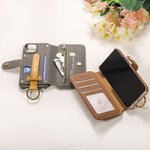 Personalised Birth Flower Ring Design Leather Flip Wallet Phone Case with Name and RFID Blocking Card Holder Birthday Mother's Day Gift for Women