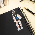 Personalisierte Cartoon Volleyball Mädchen Aufkleber mit Namen Satz von 3 Geburtstag Geschenk für Frauen Mädchen Sportliebhaber