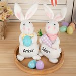 Personalized Cute Tiny Plush Standing Easter Bunny Stuffed Companion Toy with Name Easter Basket Stuffers Holiday Easter Birthday Gift for Kids