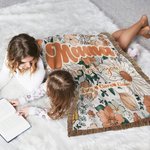 Personalized We Love You Boho Retro Floral Soft Throw Blanket with Tassel and 1-16 Names Home Decor Mother's Day Gift for Mom Grandma