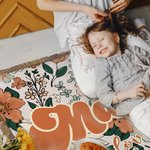 Personalized We Love You Boho Retro Floral Soft Throw Blanket with Tassel and 1-16 Names Home Decor Mother's Day Gift for Mom Grandma