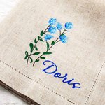 Personalisierte Geburtsblume Leinen Serviette mit Namen Tischdekoration Muttertag Hochzeit Geburtstag Geschenk für Brautjungfer Freundin