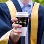 Personalisierte Grad Cap Klasse von 2025 Satz von 10 wasserdicht Wasserflasche Etiketten Aufkleber mit Namen und Schule Graduation Party Dekor Geschenk für Absolventen