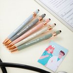 Henkilökohtainen monivärinen EKG ja sydämen muotoilu 5 kpl 0.5mm 2-in-1 Stylus Touch Pen Set teksti ja kortti Sairaanhoitaja viikko lahja Medical Staffille