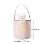 Personalisierte Plüsch Eimer Tasche mit Niedlichen Hasenohren Pompom-Schwanz Namen Ostereiersuche Korb Geburtstag Urlaub Party Geschenke für Kinder