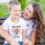 Personalized Love Flower Hug Cartoon Characters 100% Cotton Baby Bodysuit T-shirt Parent-child Set with Name First Mother's Day Gift for Mom Kids
