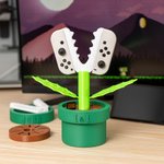 Personalised 3D Printing Piranha Plant Name Controller Stand with 10 Game Card Slots Desk Decor Game Accessory Birthday Gift for Game Lovers