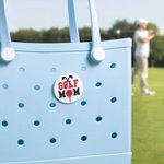 Gepersonaliseerde Honkbal Voetbal Hockey Sport Mamabutton Bedel met Naam Bogg Tas Accessoires Verjaardag Game Day Team Gift voor Mama