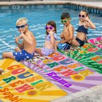 Gepersonaliseerd Schattig Hawaiiaans Dierenontwerp Neef Crew Sneldrogend Oversized Strandlaken met Naam Zomervakantie Reisbenodigdheden Cadeau voor Familie Kinderen