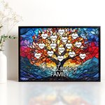 Personalized Glass Art Family Life Tree Oil Frameless Framed Painting with 2-20 Names and Texts Home Decor Mother's Day Birthday Gift for Mom Grandma