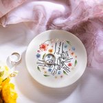 Plat à Bijoux en Céramique Personnalisé avec 1-9 Noms d'Enfants Cadeau d'Anniversaire Fête des Mères pour Maman Grand-Mère