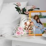 Personalized Happy 1st Mother's Day Cute Animal Heart-shape Acrylic Plaque with Name Desk Decor Mother's Day Birthday Gift for Mom