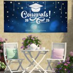Personalized Congratulations Bachelor Hat Banner with Name Class of 2025 Party Decor Graduation Gift for Graduates