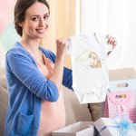 Personalized Gold Square Frame Name Giraffe Soft Baby Bodysuit Receiving Blanket Swaddle Hat Set Birthday Baby Shower Gift for Newborns