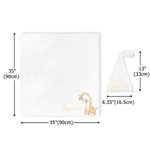 Personalized Gold Square Frame Name Giraffe Soft Baby Bodysuit Receiving Blanket Swaddle Hat Set Birthday Baby Shower Gift for Newborns