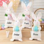 Personalized Cute Tiny Plush Standing Easter Bunny Stuffed Companion Toy with Name Easter Basket Stuffers Holiday Easter Birthday Gift for Kids