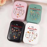 Gepersonaliseerde Moederdag Tuin Hart 1-12 Geboorte Bloemen Leren Sieraden Doos met LED Driekleur Make-up Spiegel Moederdag Verjaardagscadeau voor Mama Oma