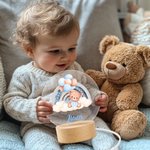 Personalized Rainbow Balloon Baby Teddy Bear Name LED Night Light with Wooden Base Nursery Decor Baby Shower Birthday Gift for Kids