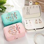 Personalized Mom's Garden Heart 1-12 Birth Flowers PU Leather Jewelry Box Travel Accessory Mother's Day Birthday Gift for Mother Grandma