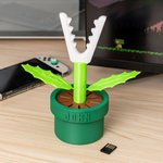 Personalised 3D Printing Piranha Plant Name Controller Stand with 10 Game Card Slots Desk Decor Game Accessory Birthday Gift for Game Lovers