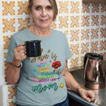 Personalized She Is Strong Butterfly Birth Flower Soft Crewneck T-shirt with Nickname Mother's Day Birthday Gift for Mom Grandma