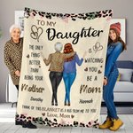 Gepersonaliseerde Luipaardprint Moeder en Dochter Rugzicht Zachte Deken met Namen Verjaardag Moederdag Verjaardagscadeau voor Moeder Dochter
