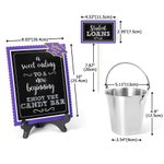 Etiquetas personalizadas de colores escolares para aperitivos y postres Juego de 16 con señal de mesa Candy Bar y cubo Decoración de fiesta de graduación Favores