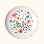 Plat à Bijoux en Céramique Personnalisé avec 1-9 Noms d'Enfants Cadeau d'Anniversaire Fête des Mères pour Maman Grand-Mère