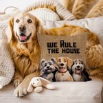 Personalisierte Wir regieren das Haus Cartoon Katze Hund weiches Kissen Abdeckung mit 1-6 Tiernamen Home Decor Geburtstag Housewarming Geschenk für Tierliebhaber