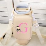 Personalized Classic Winnie the Pooh  Water Bottle Carrier Bag for Stanley Tumbler with Name Graduation Birthday Gift for Family Friends