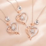 Personalizada Rose Corazón Graduación Cap Diseño Mujeres Collar con Encanto Inicial Grabado Regalo de Graduación para la Clase de 2025 Graduados