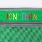 Nombre bordado personalizado Funda de tela Oxford de tres anillas para lápices Carpeta Material de escritorio Regalo de vuelta al cole para niños