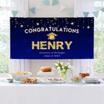 Personalized Congratulations Bachelor Hat Banner with Name Class of 2025 Party Decor Graduation Gift for Graduates