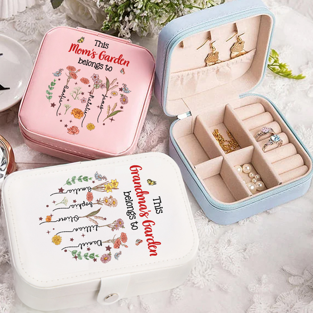 Coffret à bijoux en cuir de vachette personnalisé pour la fête des mères Cadeau d'anniversaire pour mère grand-mère