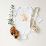 Personalized Gold Square Frame Name Giraffe Soft Baby Bodysuit Receiving Blanket Swaddle Hat Set Birthday Baby Shower Gift for Newborns