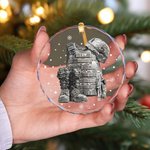 Personalizado Militar Uniforme Copo de Nieve Adorno con Nombre Decoración del Árbol de Navidad Cumpleaños Jubilación Regalo para Militares Veteranos