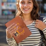 Cuaderno de bocetos personalizado clásico Winnie the Pooh Nombre A5 Cubierta de cuero con bolsillo de almacenamiento Cumpleaños Graduación Celebración Regalo para graduados