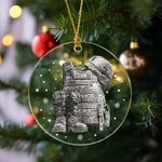Personalizado Militar Uniforme Copo de Nieve Adorno con Nombre Decoración del Árbol de Navidad Cumpleaños Jubilación Regalo para Militares Veteranos