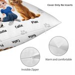 Personalized Unbreakable Bond 3D Cartoon Girl and Her Dogs Throw Pillow Cover with 1-5 Names Birthday Housewarming Gift for Dog Owners
