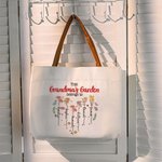 Cuore personalizzato Nascita Fiore Famiglia Giardino Grande Borsa Tote in tela con 1-12 nomi Accessori da viaggio Compleanno Festa della Mamma Regalo per la nonna
