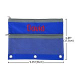 Nombre bordado personalizado Funda de tela Oxford de tres anillas para lápices Carpeta Material de escritorio Regalo de vuelta al cole para niños