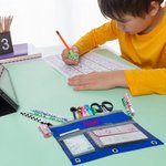 Nombre bordado personalizado Funda de tela Oxford de tres anillas para lápices Carpeta Material de escritorio Regalo de vuelta al cole para niños