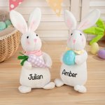 Personalized Cute Tiny Plush Standing Easter Bunny Stuffed Companion Toy with Name Easter Basket Stuffers Holiday Easter Birthday Gift for Kids