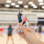Personalisierte Cartoon Volleyball Mädchen Aufkleber mit Namen Satz von 3 Geburtstag Geschenk für Frauen Mädchen Sportliebhaber