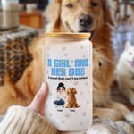 Personalized A Girl and Her Dogs Have Unbroken Bond 3D Cartoon Design 20 oz Frosted Glass Tumbler with Lid and Straw Birthday Gift for Pet Lovers