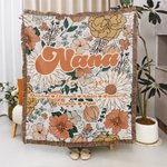 Personalized We Love You Boho Retro Floral Soft Throw Blanket with Tassel and 1-16 Names Home Decor Mother's Day Gift for Mom Grandma