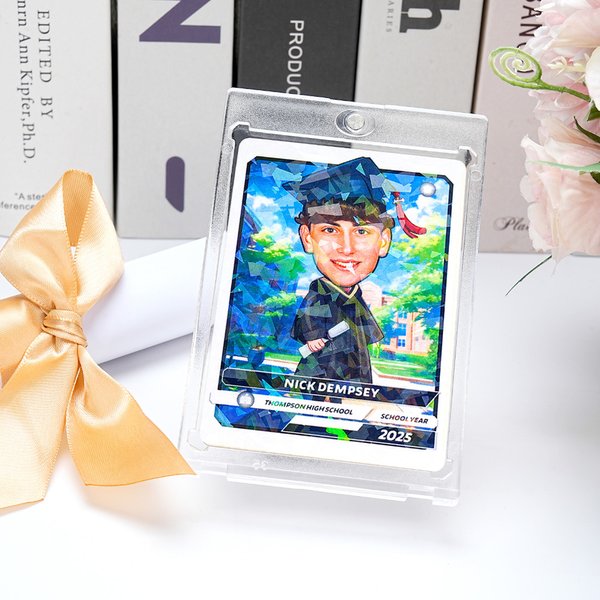 Personalized Encouraging American Cartoon Graduation Card with Name and Year Graduation Thank You Gift for Friend Family