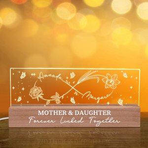 Linea personalizzata di nascita Fiore Infinity Design Luce notturna a LED con nomi e testo Festa della mamma Regalo di compleanno per la mamma nonna