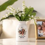 Vase en Céramique Orné de Fleurs de Naissance Personnalisée avec Texte et Photo Cadeau de Fête des Mères pour Femmes